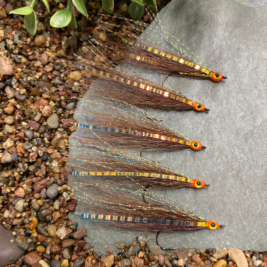 5 Pcs Rizing Rivers Premium Bucktail Flies (Brown)