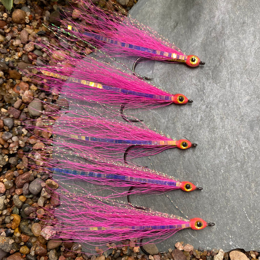 5 Pcs Rizing Rivers Premium Bucktail Flies (Pink)