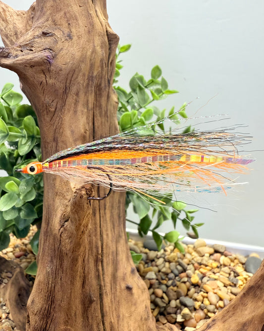 5 Pcs Rizing Rivers Premium Bucktail Flies (Glow Series – Orange) – Glow in the Dark Flies for Night or Low-Light Fishing