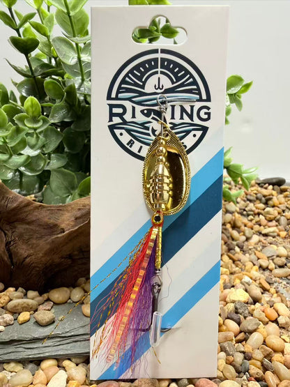 Rizing Rivers "TruFlow" Buck Tail Spinner (Red/Violet Purple)