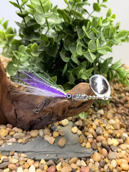 Rizing Rivers "TruFlow" Buck Tail Spinner (Violet Purple/White)