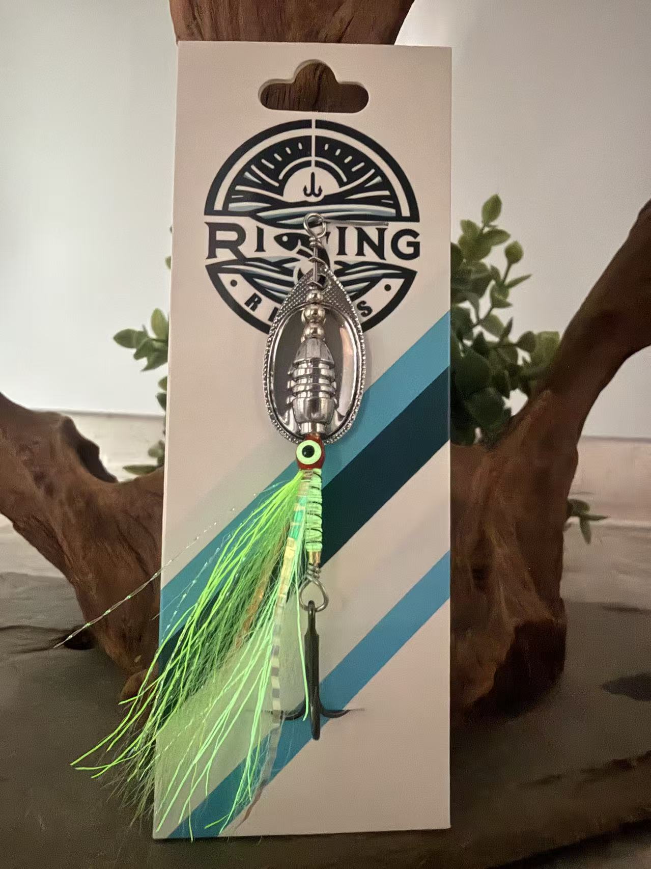 Rizing Rivers "TruFlow" Buck Tail Spinner (Glo-Clown)-Shia's Outdoor Adventures Collaboration Spinner