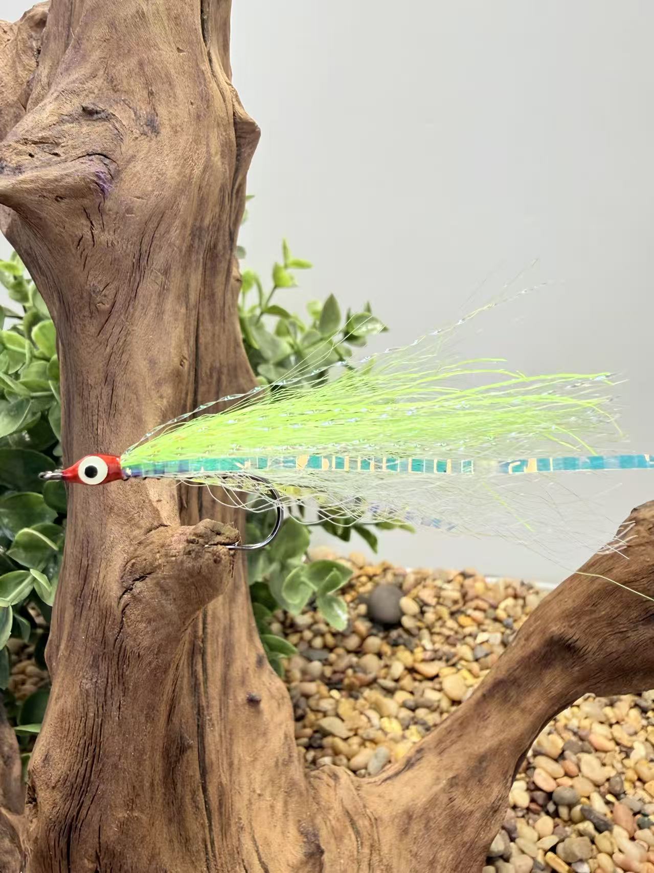 5 Pcs Rizing Rivers Premium Bucktail Flies (Glow Series – Clown) – Glow in the Dark Flies for Night or Low-Light Fishing
