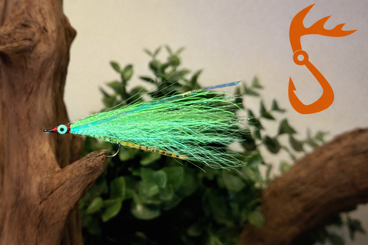 5 Pcs Rizing Rivers Premium Bucktail Flies (Glow Series – Clown) – Glow in the Dark Flies for Night or Low-Light Fishing (Copy)