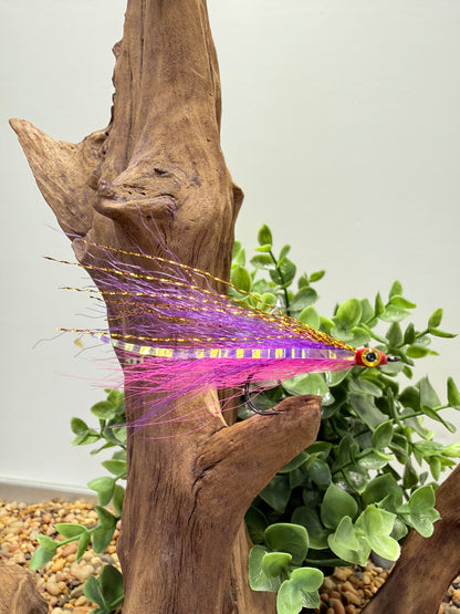 5 Pcs Rizing Rivers Premium Bucktail Flies (Violet Purple/Pink)