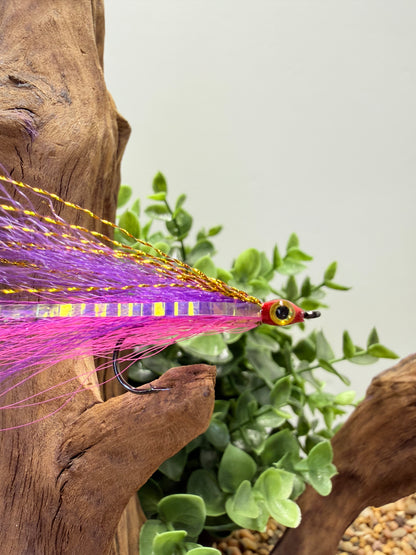 5 Pcs Rizing Rivers Premium Bucktail Flies (Violet Purple/Pink)