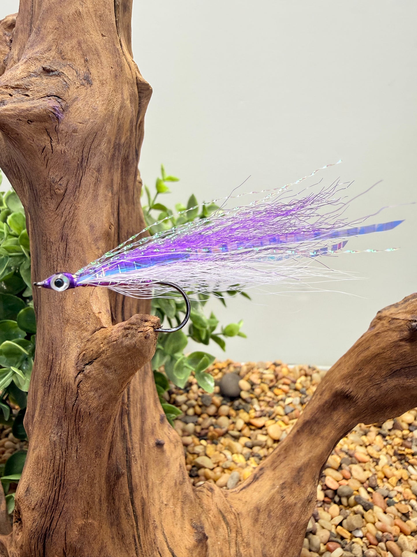5 Pcs Rizing Rivers Premium Bucktail Flies (Violet Purple/White)