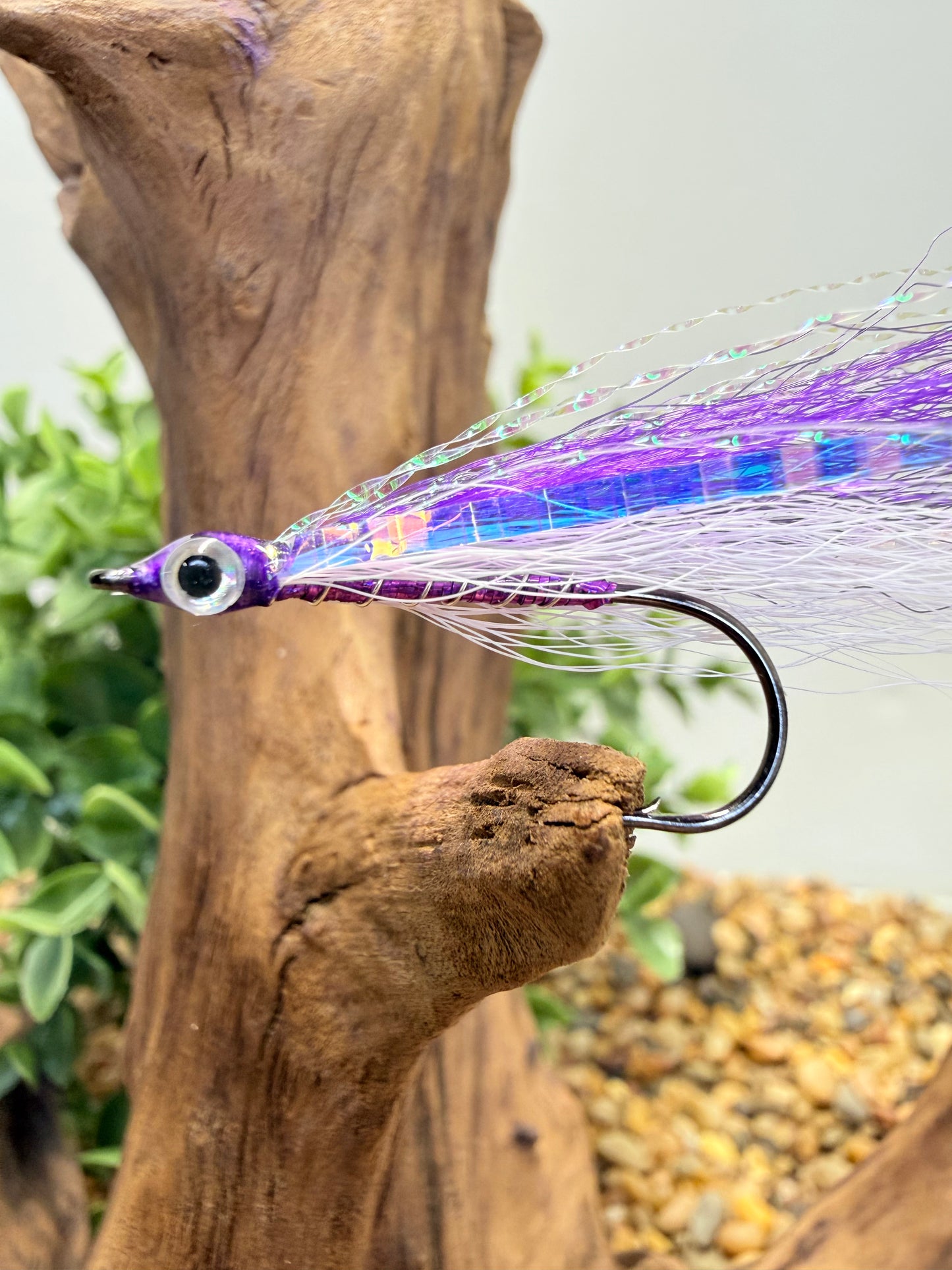 5 Pcs Rizing Rivers Premium Bucktail Flies (Violet Purple/White)