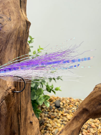 5 Pcs Rizing Rivers Premium Bucktail Flies (Violet Purple/White)
