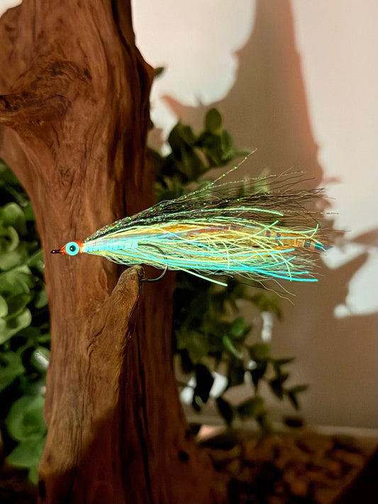 5 Pcs Rizing Rivers Premium Bucktail Flies (Glow Series – Orange) – Glow in the Dark Flies for Night or Low-Light Fishing