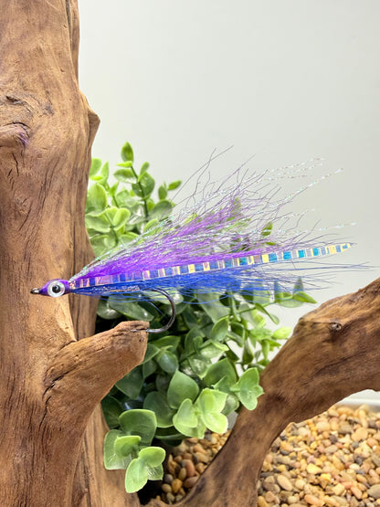 5 Pcs Rizing Rivers Premium Bucktail Flies (Navy Blue/Violet Purple)