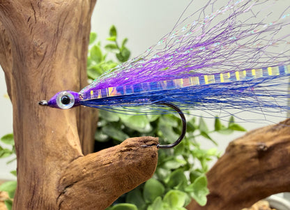 5 Pcs Rizing Rivers Premium Bucktail Flies (Navy Blue/Violet Purple)