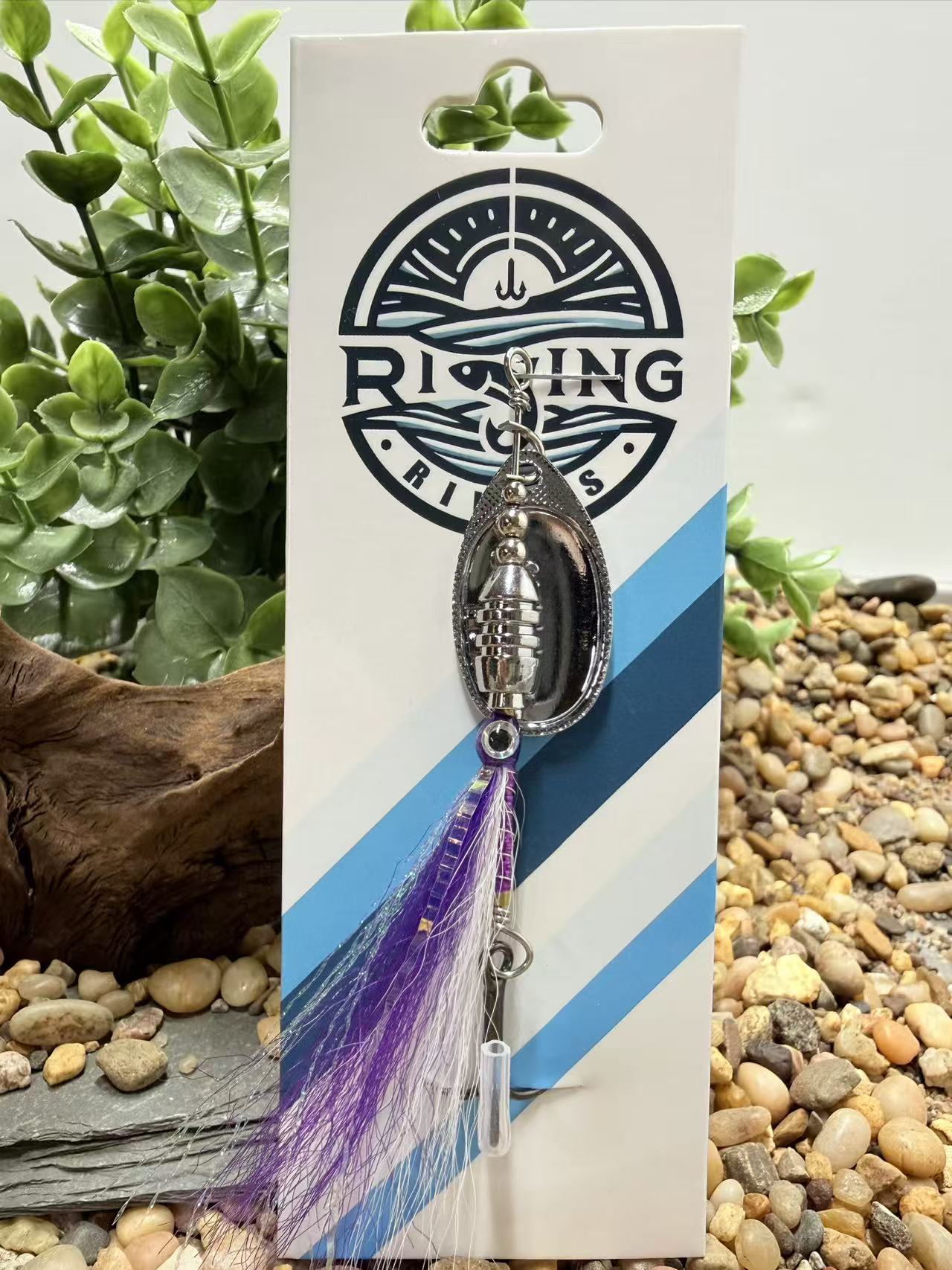 Rizing Rivers "TruFlow" Buck Tail Spinner (Violet Purple/White)
