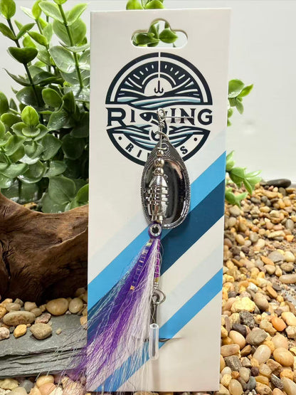Rizing Rivers "TruFlow" Buck Tail Spinner (Violet Purple/White)
