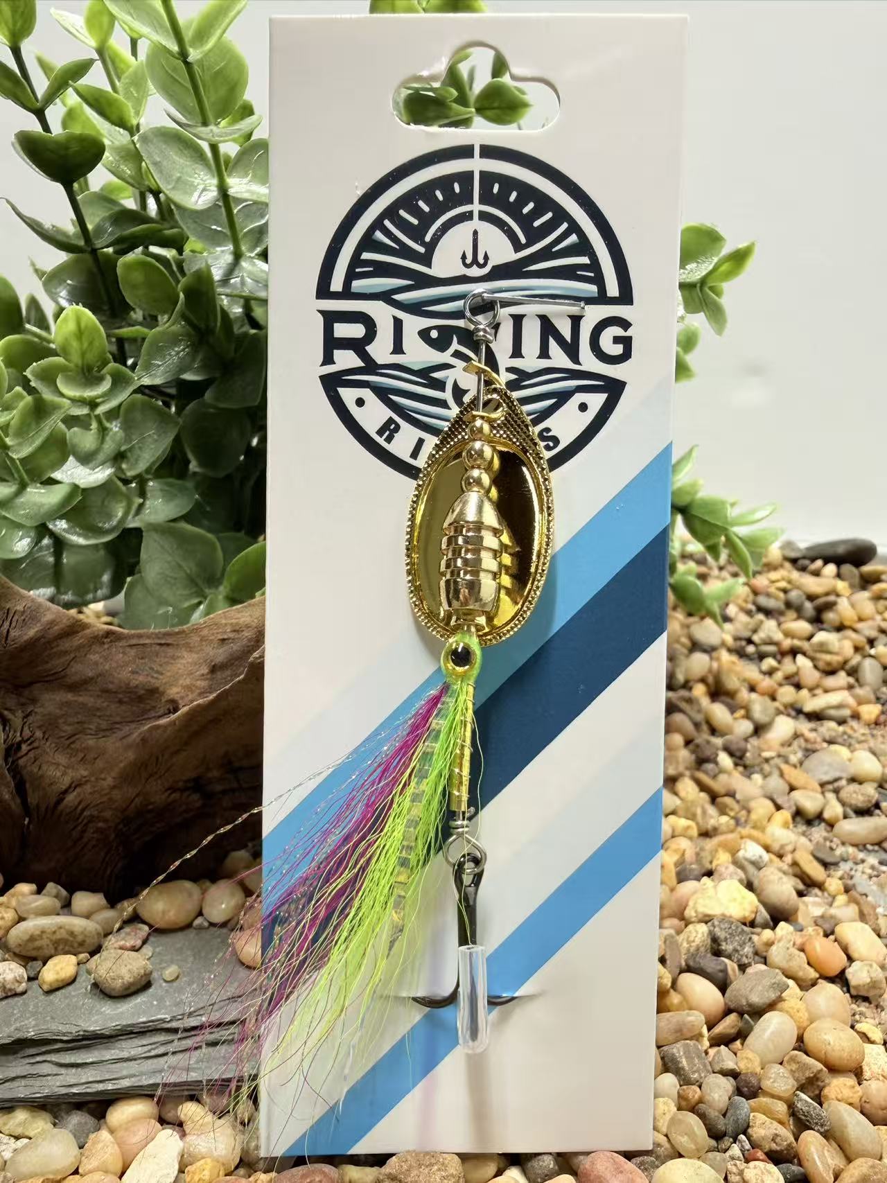 Rizing Rivers "TruFlow" Buck Tail Spinner (Light Purple/Chartruse)