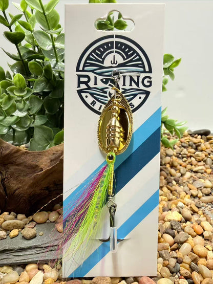 Rizing Rivers "TruFlow" Buck Tail Spinner (Light Purple/Chartruse)