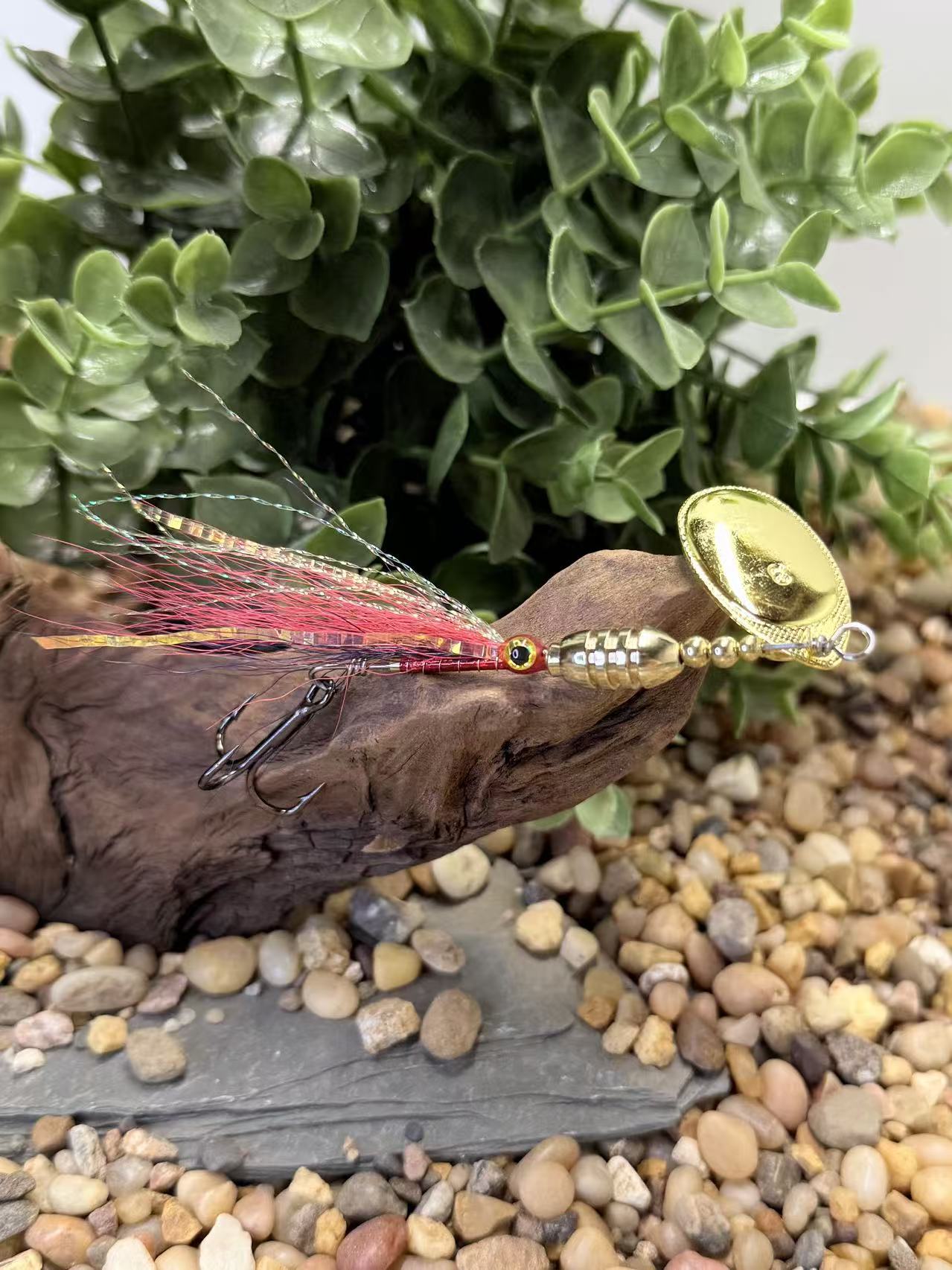 Rizing Rivers "TruFlow" Buck Tail Spinner (Red/Dark Purple)