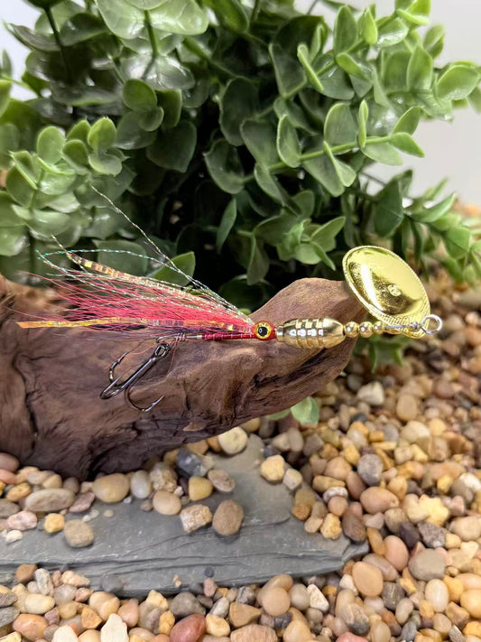 Rizing Rivers "TruFlow" Buck Tail Spinner (Red/Dark Purple)